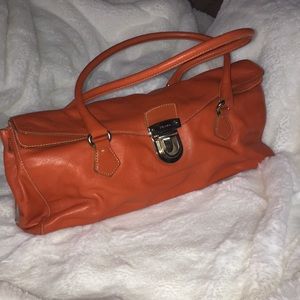 Prada Orange Leather Purse